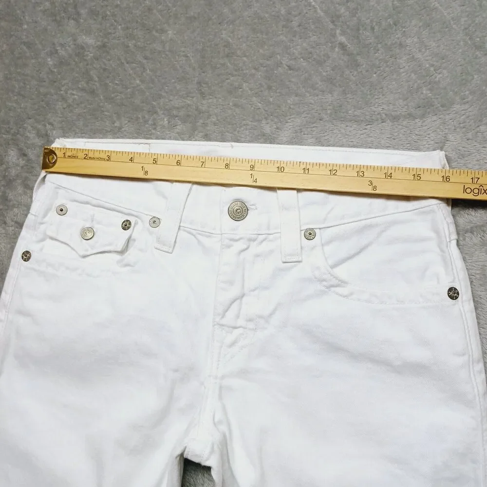 True Religion Ricky W/Flap Men's White Relaxed Straight  Denim Shorts Size 30